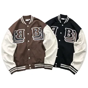Burberry Cotton Varsity Jacket バーバリー コットン バーシティ ジャケット ブラックとブラウン （Burberry 7）