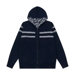 Dior Lining Oblique Knit Hoodie Navy ディオール オブリーク ニットパーカー ネイビー（Dior 8）