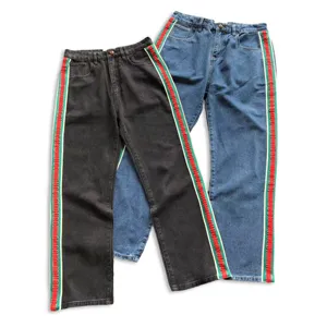 Gucci Side Line Denim Pants グッチ サイド ライン デニム パンツ ブラックとブルー（Gucci 26）