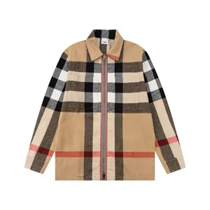 burberry hague Wool Zip-Up Shirts Jacket バーバリー ヘイグ ウール ジップアップ シャツ ジャケット ブラウン チェック柄（Burberry 14）