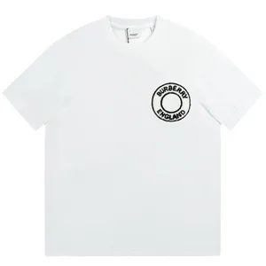 Burberry Dundalk Embroidered Cotton Logo Graphic Tee White バーバリー ダンドーク エンブロイド ロゴ Tシャツ ホワイト（Burberry 95）
