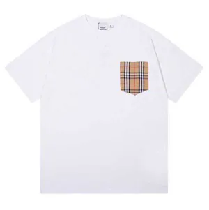 Burberry Chest Pocket Check White Tee バーバリー ショルダー チェスト ポケット チェック ホワイト Tシャツ（Burberry 48）