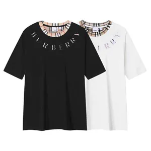Burberry Neck Check Design Tee バーバリー ネック チェック デザイン Tシャツ ブラックとホワイト（Burberry 23）