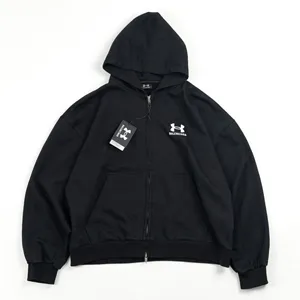 Balenciaga x Under Armour Zip-Up Hoodie Regular Fit バレンシアガ × アンダーアーマー ジップアップパーカー ブラック（Balenciaga 95）