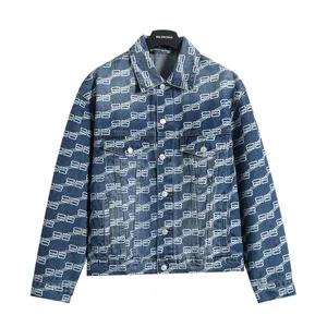 Balenciaga BB Logo Pattern Denim Jacket バレンシアガ BBロゴ パターン デニムジャケット ブルー（Balenciaga 86）