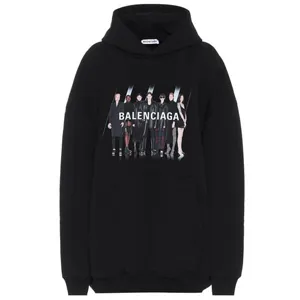 Balenciaga Real ArtWork Print Hoodie Black バレンシアガ リアル アートワークプリント パーカー ブラック（Balenciaga 203）
