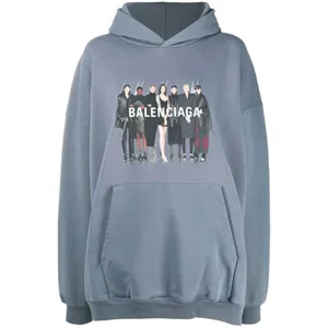 Balenciaga Real ArtWork Print Hoodie Grey バレンシアガ リアル アートワークプリント パーカー グレー（Balenciaga 202）