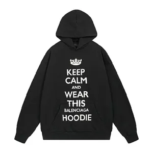 Blenciaga Keep Calm Logo Hoodie バレンシアガ キープ カーム ロゴ パーカー ブラック（Balenciaga 68）