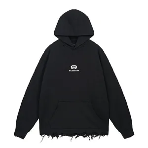 Blenciaga Logo Damage Hoodie バレンシアガ ロゴ ダメージ パーカー ブラック（Balenciaga 67）