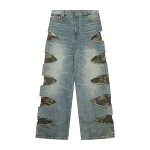 Balenciaga Blue Distresseed Wide Leg Jeans バレンシアガ ブルー ディストレステッド ワイドレッグ ジーンズ（Balenciaga 42）