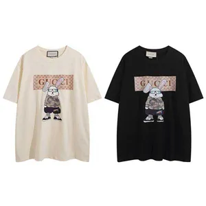 Gucci Center Rabbit Print Tee グッチ センター ラビット プリント Tシャツ ブラックとホワイト（Gucci 89）