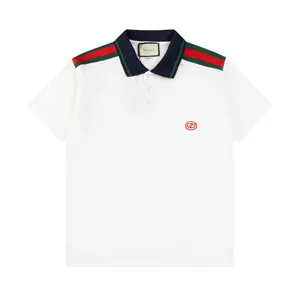 Gucci Shoulder Stripe Red Logo Polo Shirt グッチ ショルダー ストライプ レッド ロゴ ポロシャツ ホワイト（Gucci 98）
