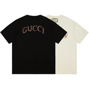 Gucci Brown Paint Logo Tee グッチ ブラウン ペイント ロゴ Tシャツ ブラックとアイボリー（Gucci 123）