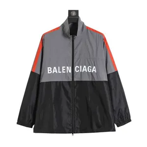 Balenciaga Front Logo Nylon Truck Jacket Grey x Red バレンシアガ ロゴ ナイロン トラックジャケット グレーxレッド（Balenciaga 191）