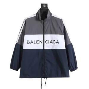 Balenciaga Front Logo Nylon Truck Jacket Grey x Navy バレンシアガ ロゴ ナイロン トラックジャケット グレーxネイビー（Balenciaga 189）