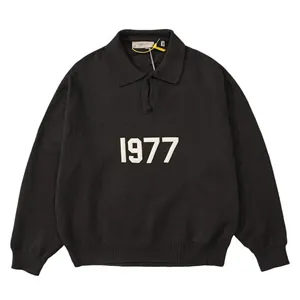 Fear of God Essentials 1977 Polo KnitSweater Black フィアオブゴッド エッセンシャルズ 1977 ポロ セーター ブラック（Fear of God 143）