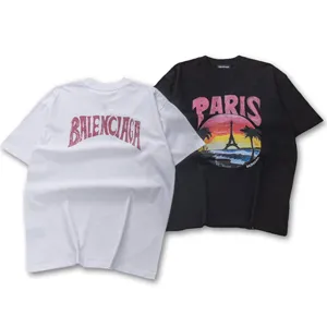 Balenciaga Paris Print Logo Tee バレンシアガ パリス プリント ロゴ Tシャツ ブラックとホワイト 2色（Balenciaga 136）