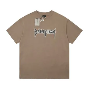 Balenciaga Metal Logo Destroy Tee Brown バレンシアガ メタル ロゴ デストロイ Tシャツ ブラウン （Balenciaga 170）