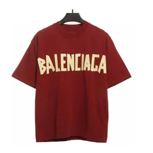 Balenciaga Tape Logo Tee Wine バレンシアガ テープ ロゴ Tシャツ ワインレッド（Balenciaga 122）