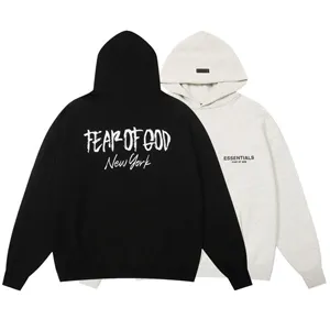 Fear of God Essentials New York Sweat Parker フィアオブゴッド エッセンシャルズ ニューヨーク スウェット パーカー ブラックとグレー （Fear of God 23）