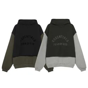 Fear of God Essentials Nylon Fleece Hooded Sweater フィアオブゴッド エッセンシャルズ ナイロンフリース パーカー ブラックとオリーブ（Fear of God 76）