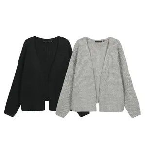 Fear of God Essentials Heavy Wafflw Cardigan フィアオブゴッド エッセンシャルズ ヘビー ワッフル カーディガン ブラックとグレー（Fear of God 20）
