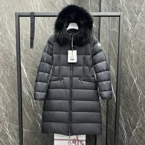 Moncler Boedic Ladies Long Down Jacket Black Furモンクレール ボエディック レディース ロングダウンジャケット ブラックファー（Moncler 8）
