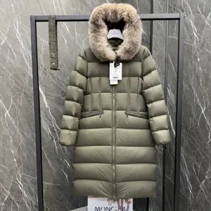 Moncler Boedic Ladies Long Down Jacket Khaki モンクレール ボエディック レディース ロングダウンジャケット カーキ（Moncler 6）