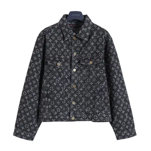Louis Vuitton Monogram Embroidery Denim Jacket ルイヴィトン モノグラム エンブロイダリー デニム ジャケット ブラック（Louis Vuitton 36）