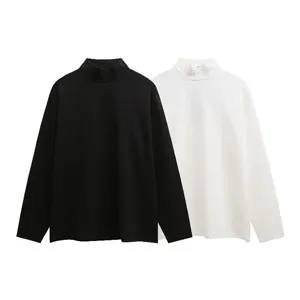 Louis Vuitton Cotton Jersey Mock Neck L/S Tee ルイヴィトン コットンジャージー モックネック ロンＴ ブラックとホワイト 2色（Louis Vuitton 26）