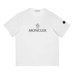 Moncler Shoulder Black logo Tee モンクレール ショルダー ブラック ロゴ Tシャツ ホワイト（Moncler 76）