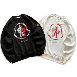 Moncler Border Logo Print Sweat Shirt モンクレール ボーダー ロゴ プリント スウェット ブラックとホワイト 2色（Moncler 18）