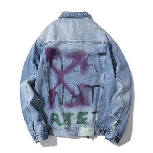 Off-White Melting letters Washed blue denim jacket オフホワイト デニムジャケット（Off-White 88）