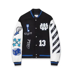 Off-White Virgil Abloh Wool Varsity Bomber Jacket オフホワイト ヴァージルアブロー バーシティ ボンバージャケット（Off-White 10）