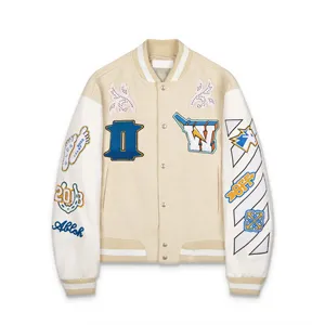 Off-White Virgil Abloh Wool Varsity Bomber Jacket オフホワイト ヴァージルアブロー バーシティ ボンバージャケット（Off-White 9）