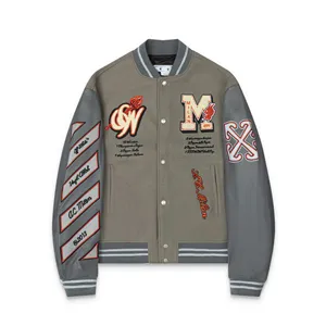 Off-White Virgil Abloh Wool Varsity Bomber Jacket オフホワイト ヴァージルアブロー バーシティ ボンバージャケット（Off-White 8）