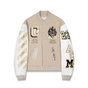 Off-White Virgil Abloh Wool Varsity Bomber Jacket オフホワイト ヴァージルアブロー バーシティ ボンバージャケット（Off-White 7）