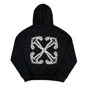 Off-White Virgil Abloh Embroidery Arrow Hoodie オフホワイト ヴァージルアブロー 刺繍 アローモチーフ パーカー ブラック（Off-White 17?）