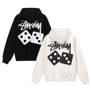 Stussy 23SS Diced Out Parker ステューシー ダイス アウト パーカー ブラックとホワイト 2色（Stussy 100）