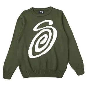 Stussy Curly S Logo Sweater Green ステューシー カーリーSロゴ ニットセーター グリーン（Stussy 98）