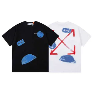 Off-White Art Paint Arrow Tee オフホワイト アートペイント アローロゴ Ｔシャツ ブラックとホワイト 2色（Off-White 35）