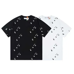 Off-White Allover Logo Tee オフホワイト オールオーバー ロゴ Ｔシャツ ブラックとホワイト 2色（Off-White 34）