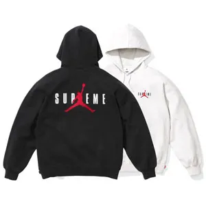 Supreme x Nike Jordan 24FW Hooded Sweatshirt シュプリーム x ナイキ ジョーダン 24FW フーデッド スウェットシャツ ブラックと グレー 2色（Supreme 29）