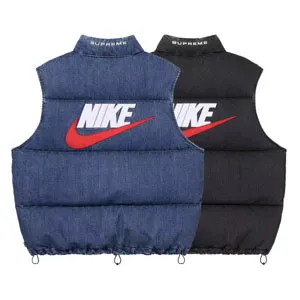 Supreme x Nike 24FW Denim Puffer Vest シュプリーム x ナイキ 24FW デニム パファー ベスト ブラックとデニムブルー 2色（Supreme 27）