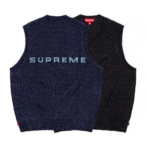 Supreme Chenille Sweater Vest シュプリーム シェニール セーター ベスト ブラックとブルー 2色（Supreme 19）