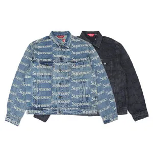 Supreme Frayed Logos Denim Trucker Jacket シュプリーム フレイド ロゴ デニム トラッカー ジャケット ブラックとデニムブルー 2色（Supreme 98）
