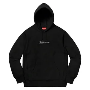 Supreme 19ss Swarovski Box Logo Hooded SweatShirt Black シュプリーム スワロフスキーパーカー ブラック（Supreme 422）