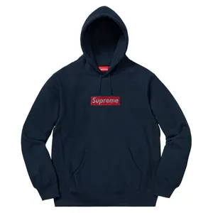 Supreme 19ss Swarovski Box Logo Hooded SweatShirt Navy シュプリーム スワロフスキーパーカー ネイビー（Supreme 421）