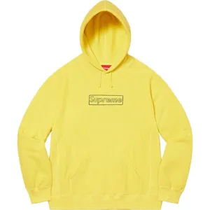 Supreme 21ss Kaws Chalk Logo Hooded Sweatshirt Yellow シュプリーム 21ss カウズ ボックスロゴ パーカー イエロー（Supreme 313）