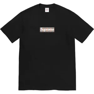 Supreme 22SS Burberry Box Logo Tee Black シュプリーム x バーバリー ボックスロゴ Tシャツ ブラック（Supreme 283）